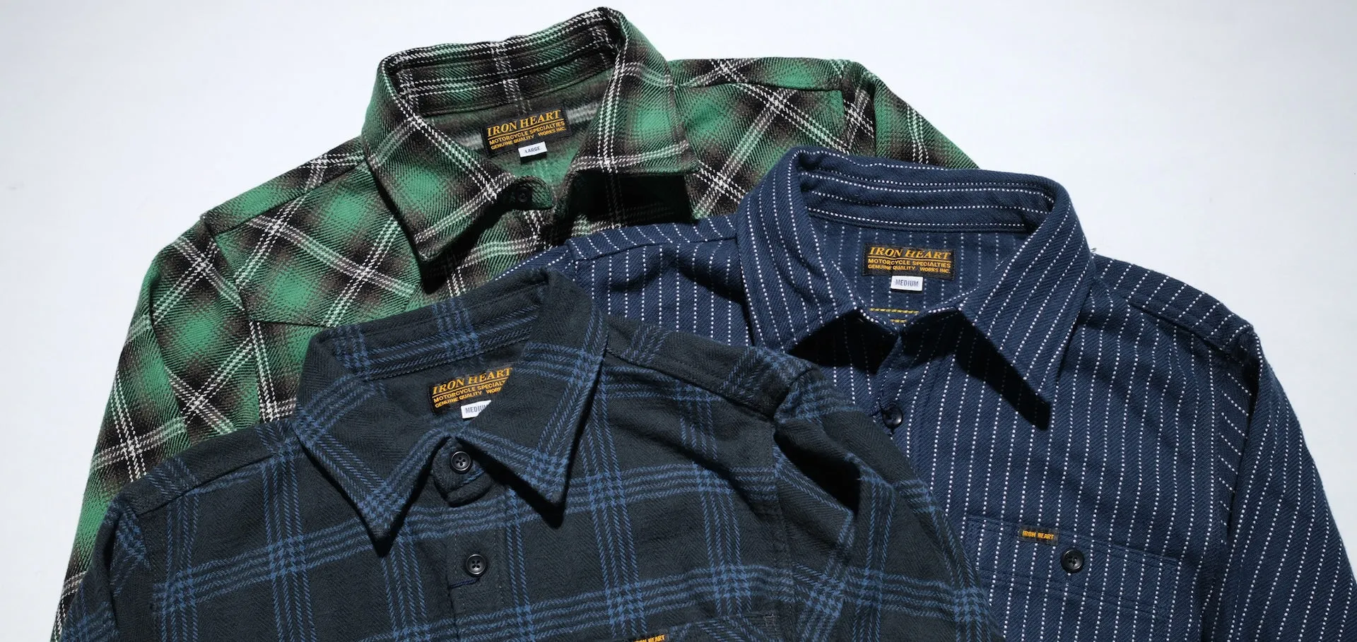 Iron Heart Ultra-Heavyweight "Wabashed" Flannel Work Shirt (Midnight Navy)