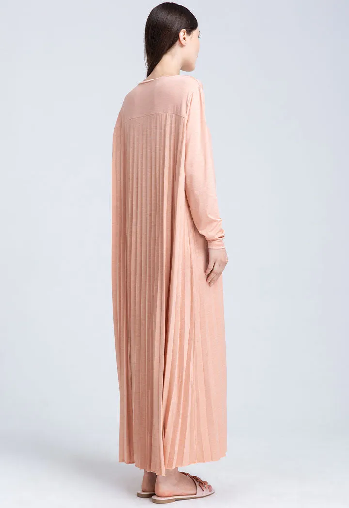 Knitted Multi Pleated Solid Dress