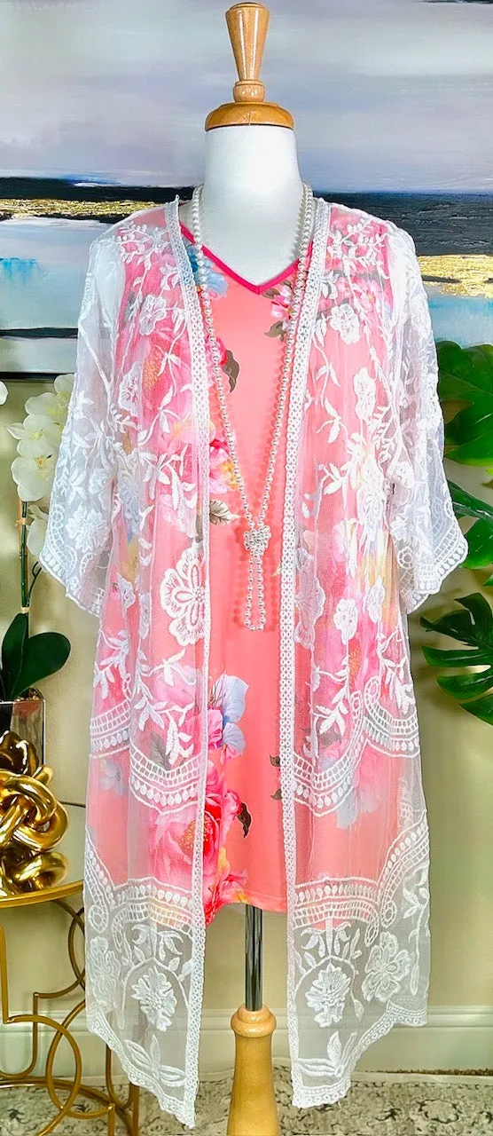Light Pink Floral Sleeveless Dress
