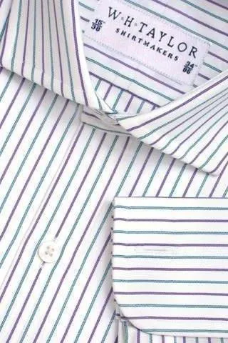 Lilac Mint Elegant Stripe Poplin Ladies Bespoke Shirt
