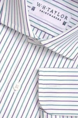 Lilac Mint Elegant Stripe Poplin Ladies Bespoke Shirt