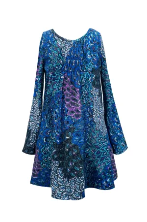 L/S Boho Print A-Line Dress (R24218)