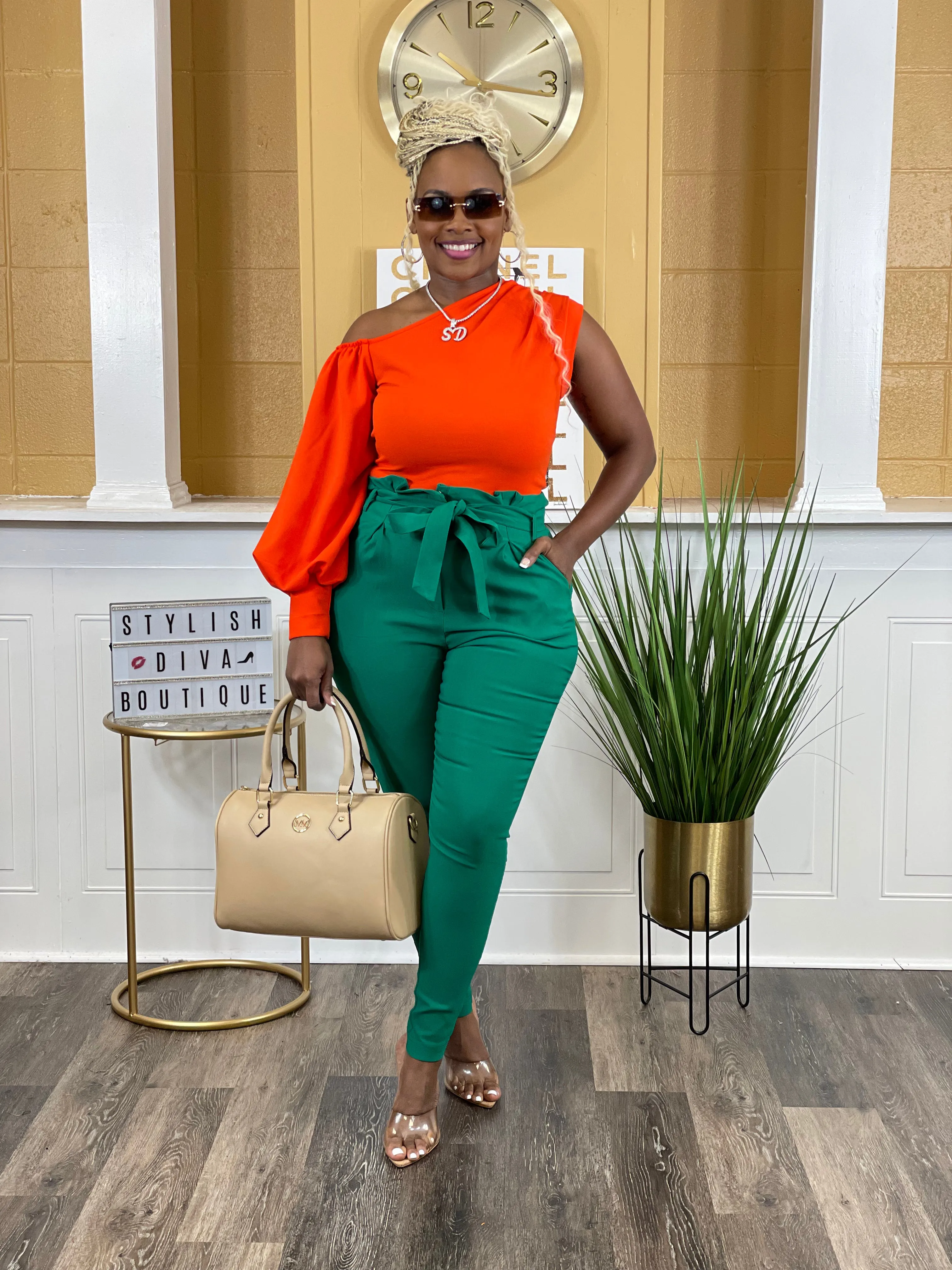 Luxe Diva Pants up to 3XL (Kelly Green)