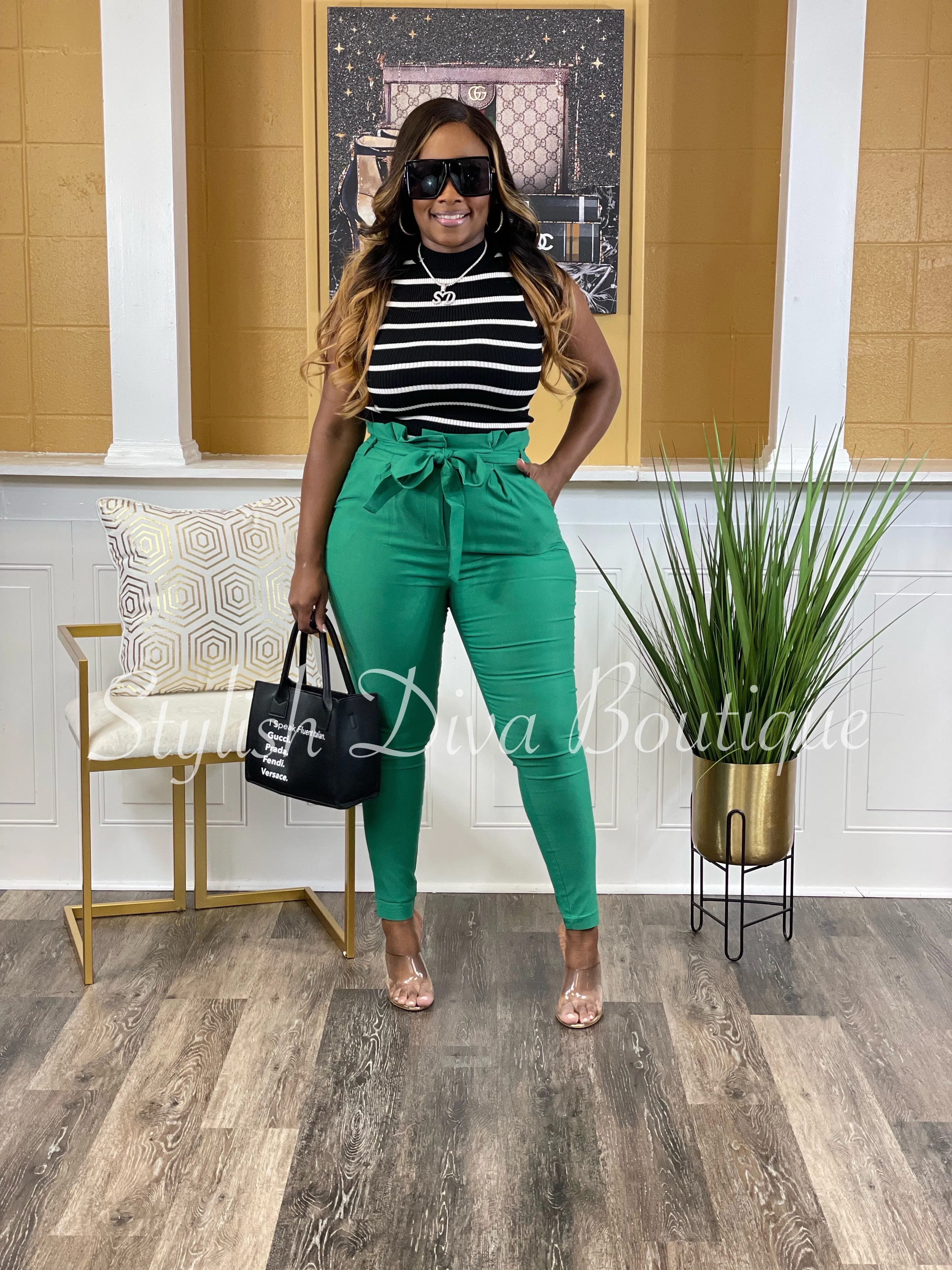 Luxe Diva Pants up to 3XL (Kelly Green)