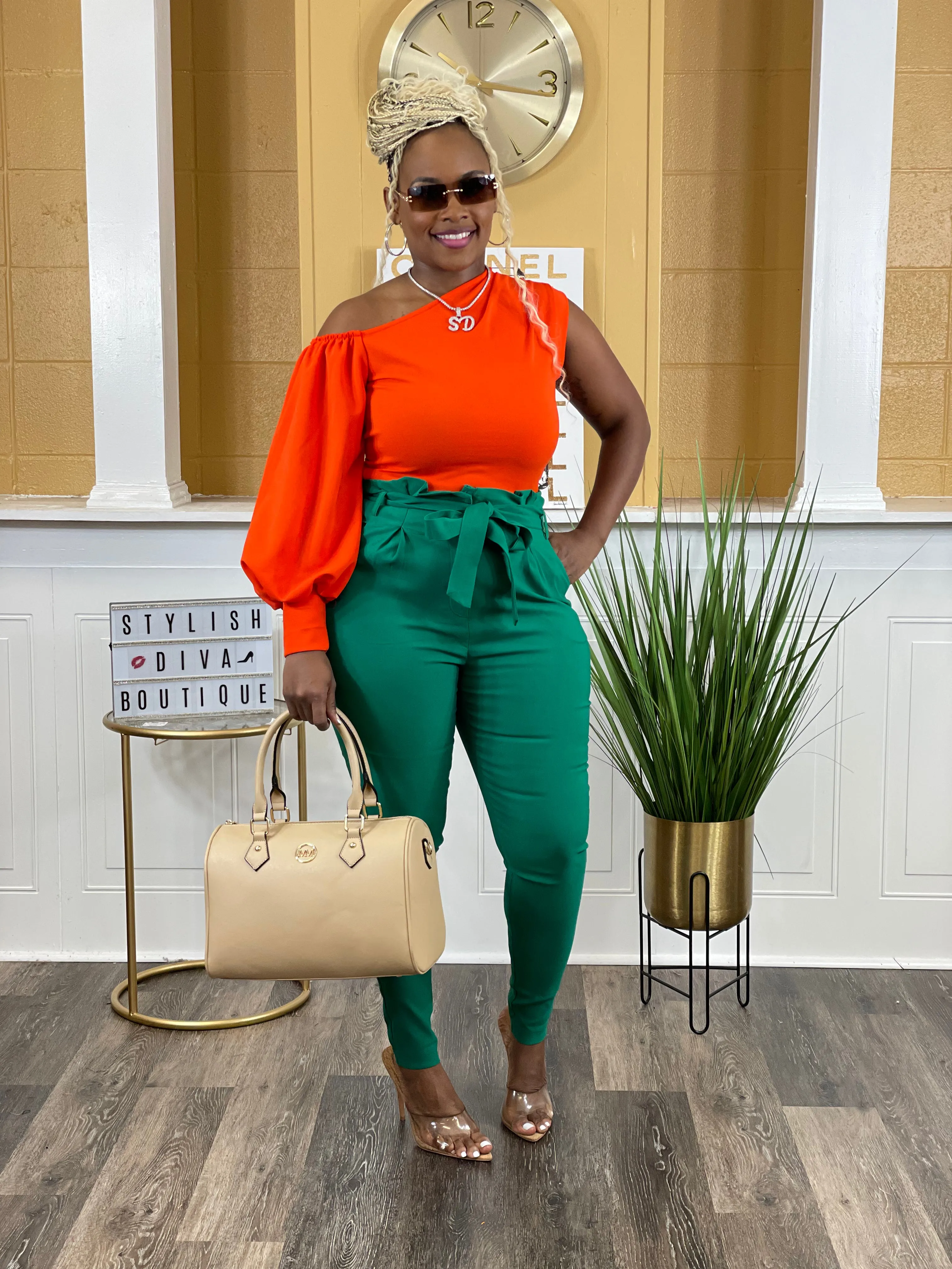 Luxe Diva Pants up to 3XL (Kelly Green)