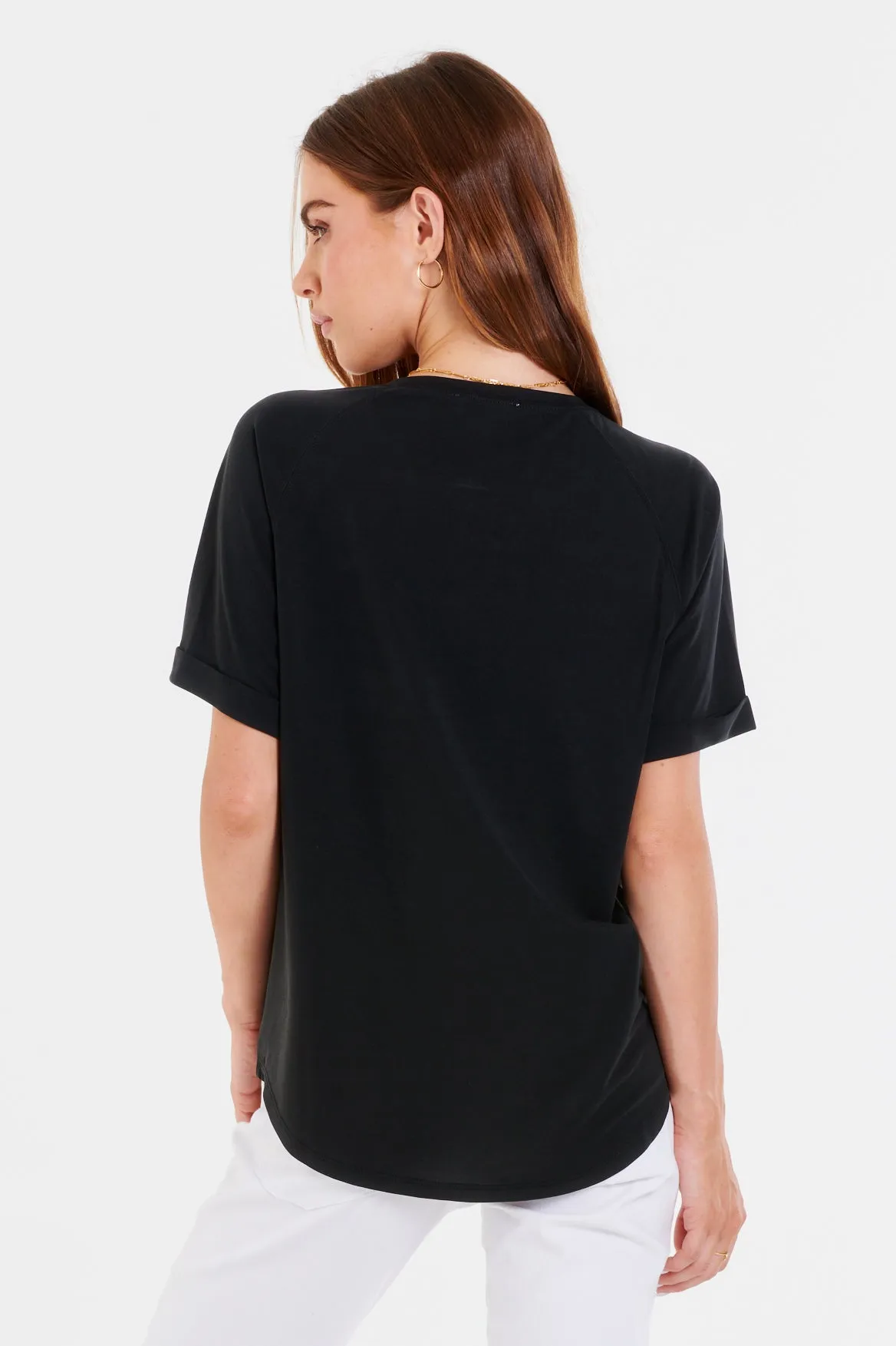 MAGGIE MODAL TOP BLACK