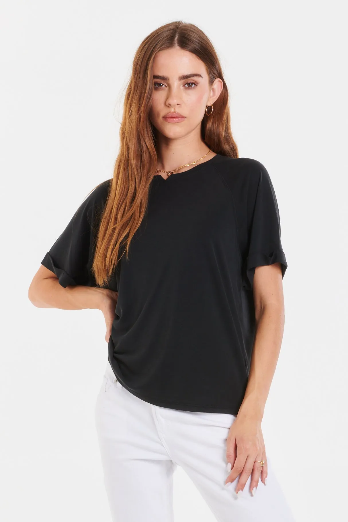 MAGGIE MODAL TOP BLACK