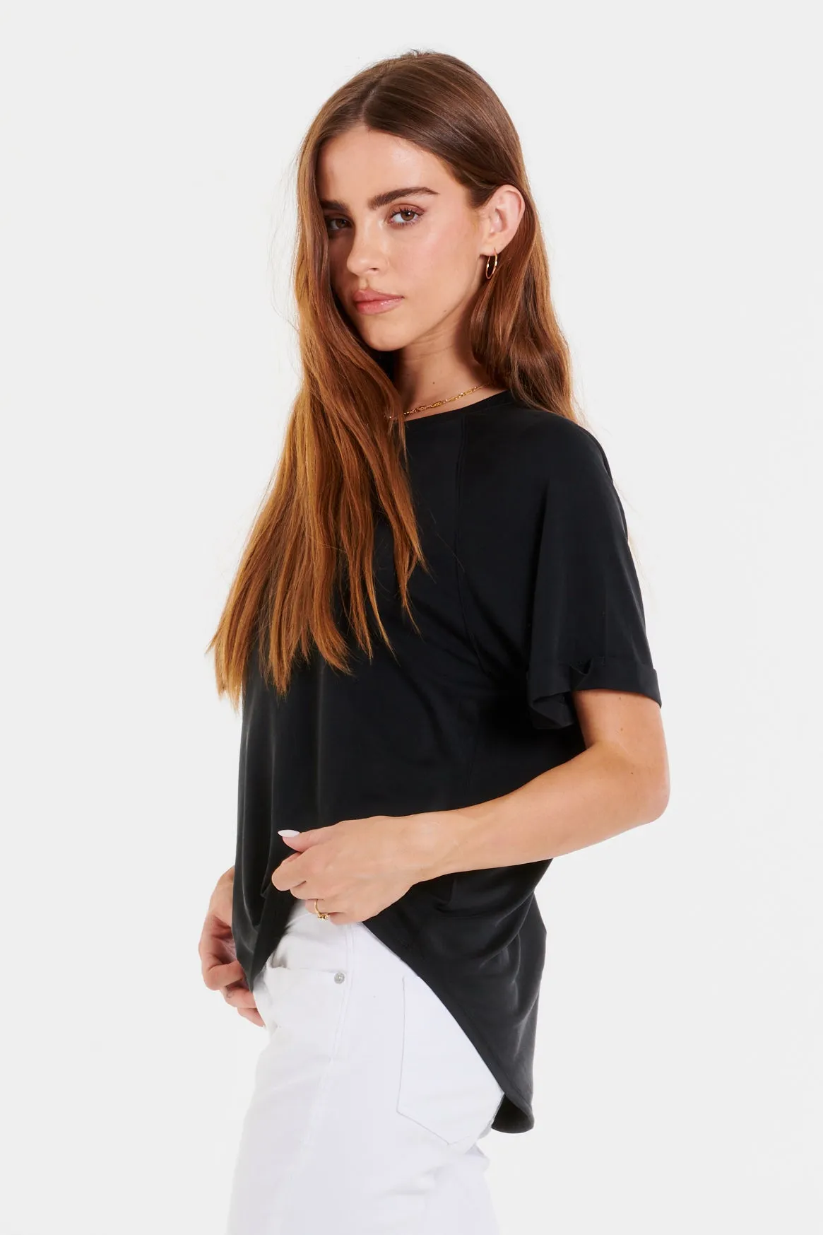 MAGGIE MODAL TOP BLACK