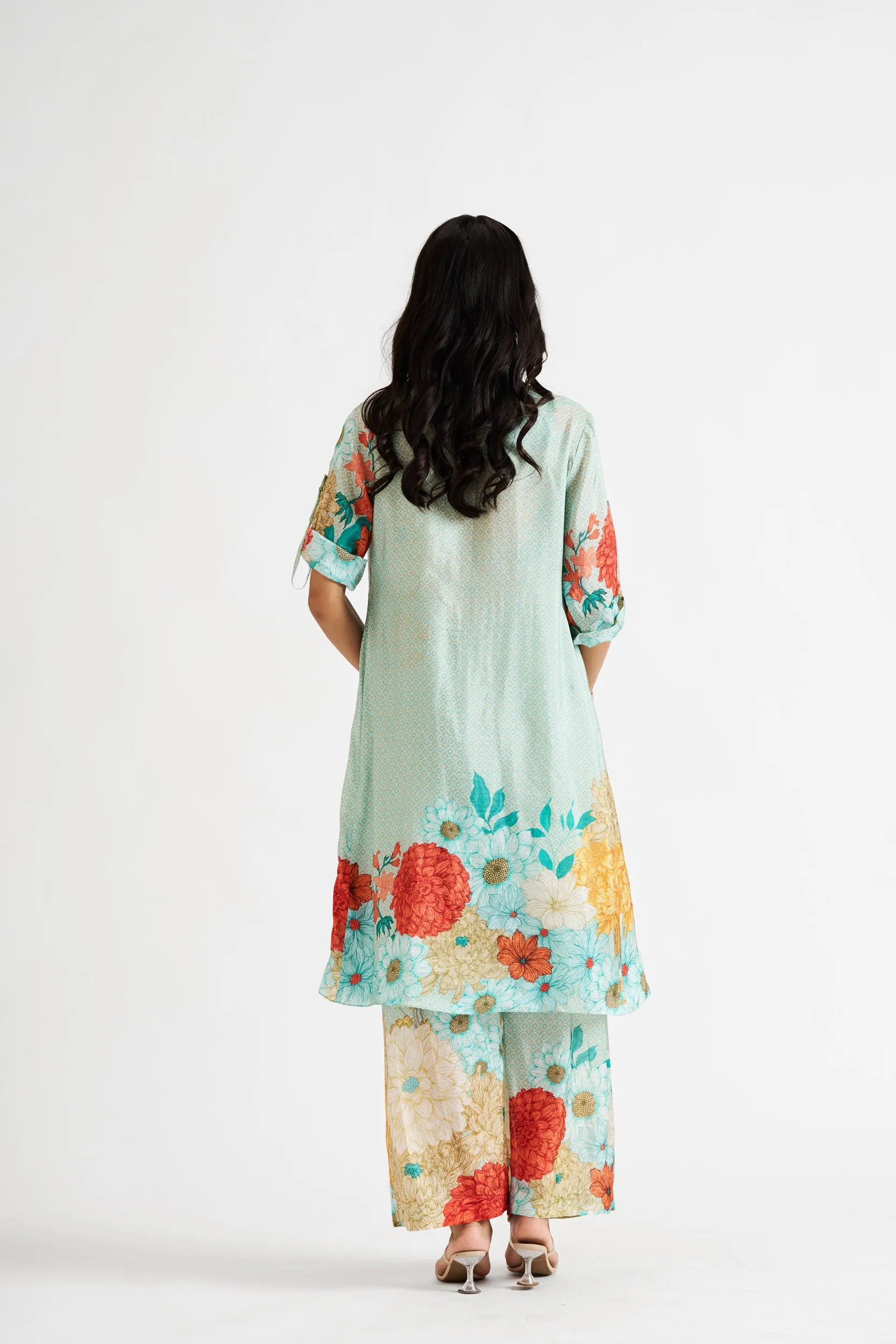 Mauly - Light Green Kurta Jacket Set