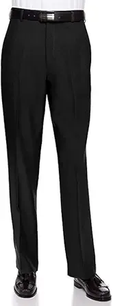 Men's Flat Front Dress Pant Modern Fit - Perfect for Every Day! Black 32long