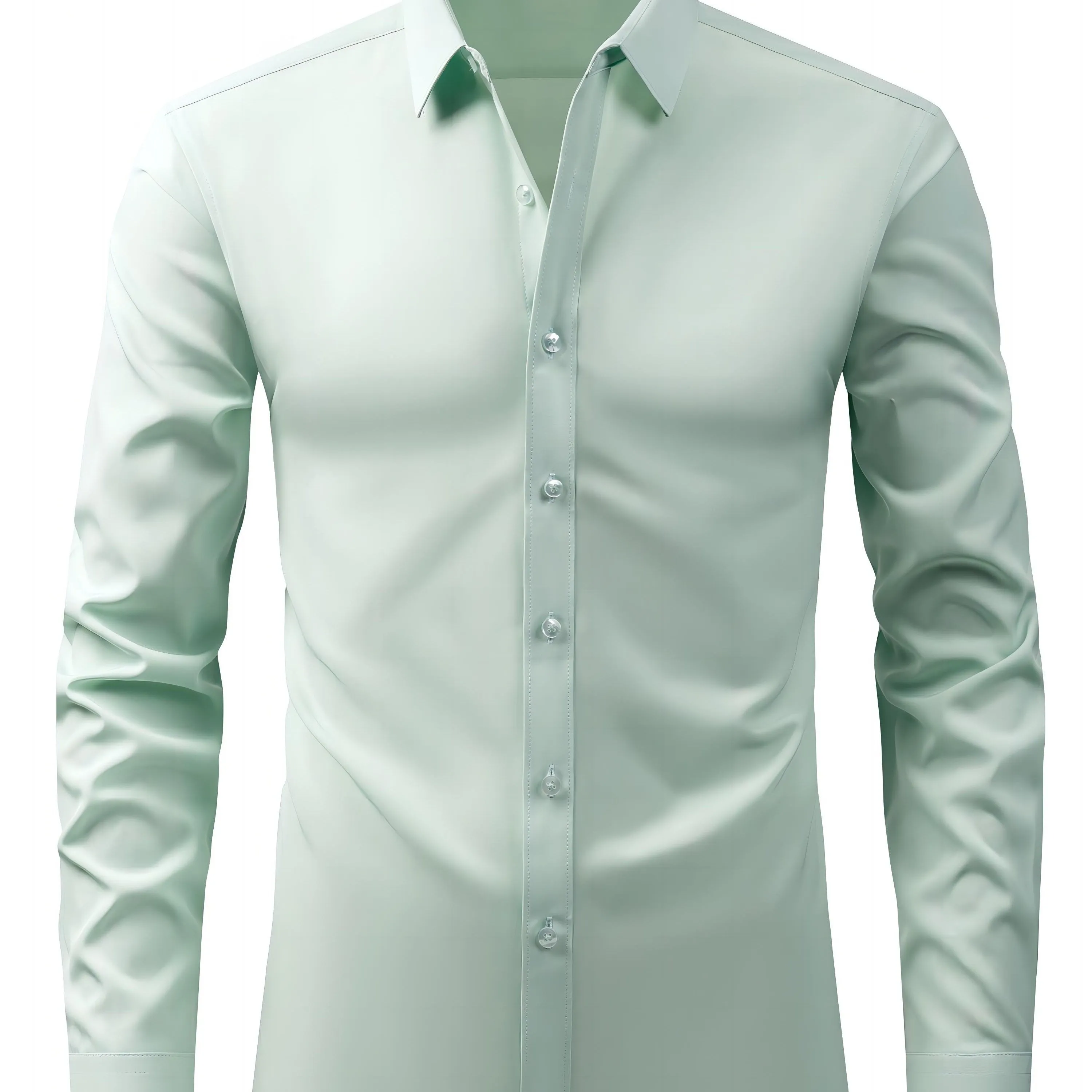 Men's Solid Color Long Sleeve Casual Button Up Shirt