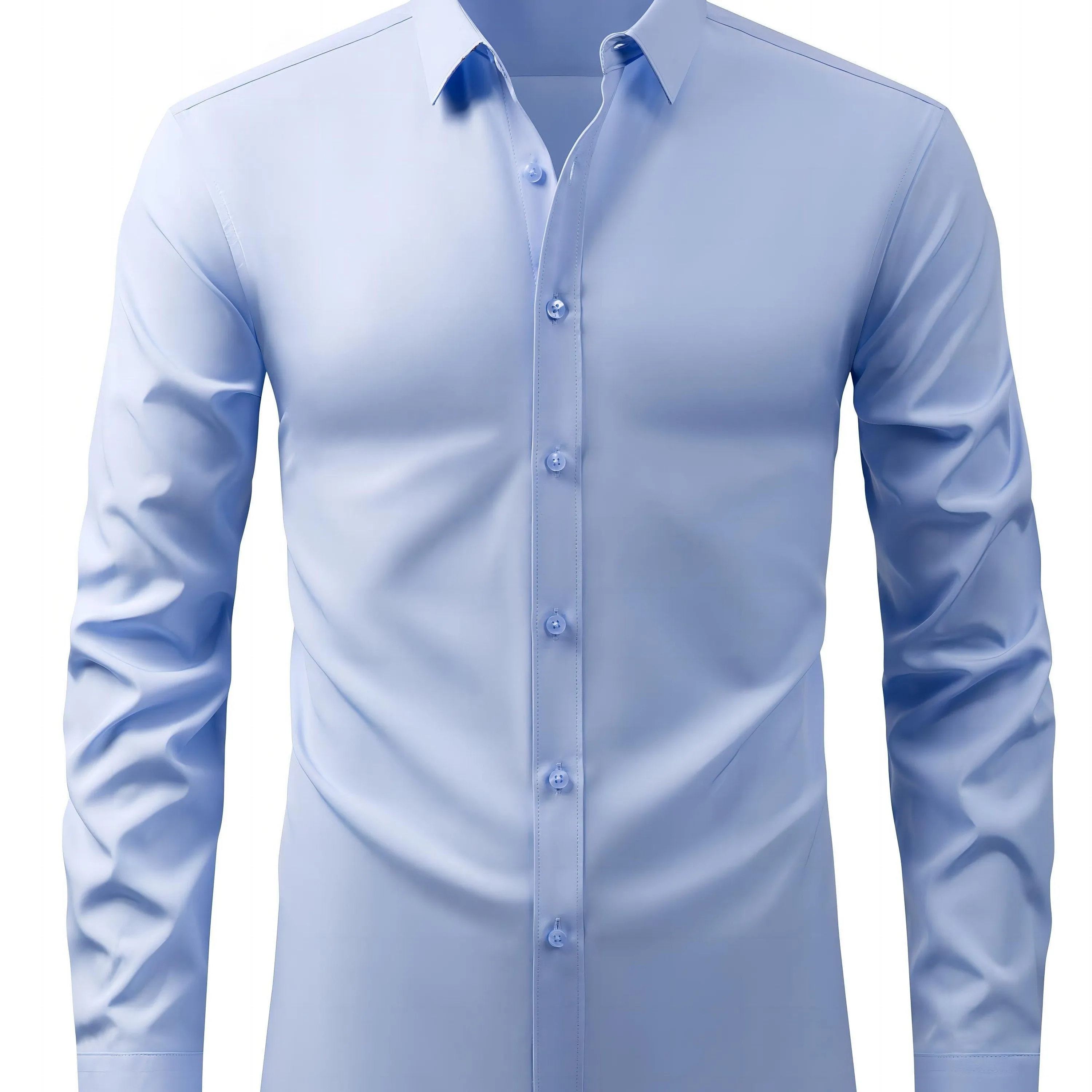 Men's Solid Color Long Sleeve Casual Button Up Shirt