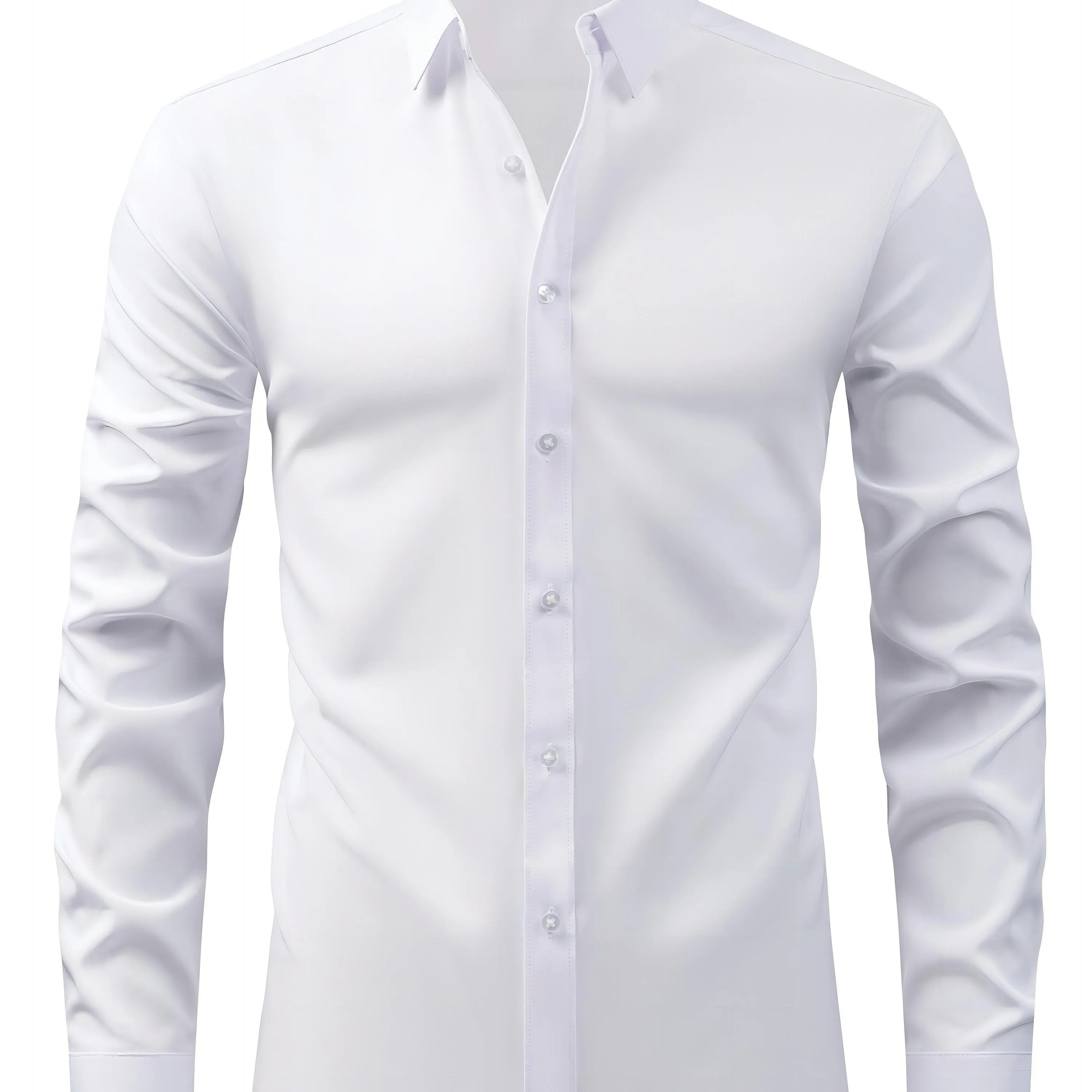 Men's Solid Color Long Sleeve Casual Button Up Shirt