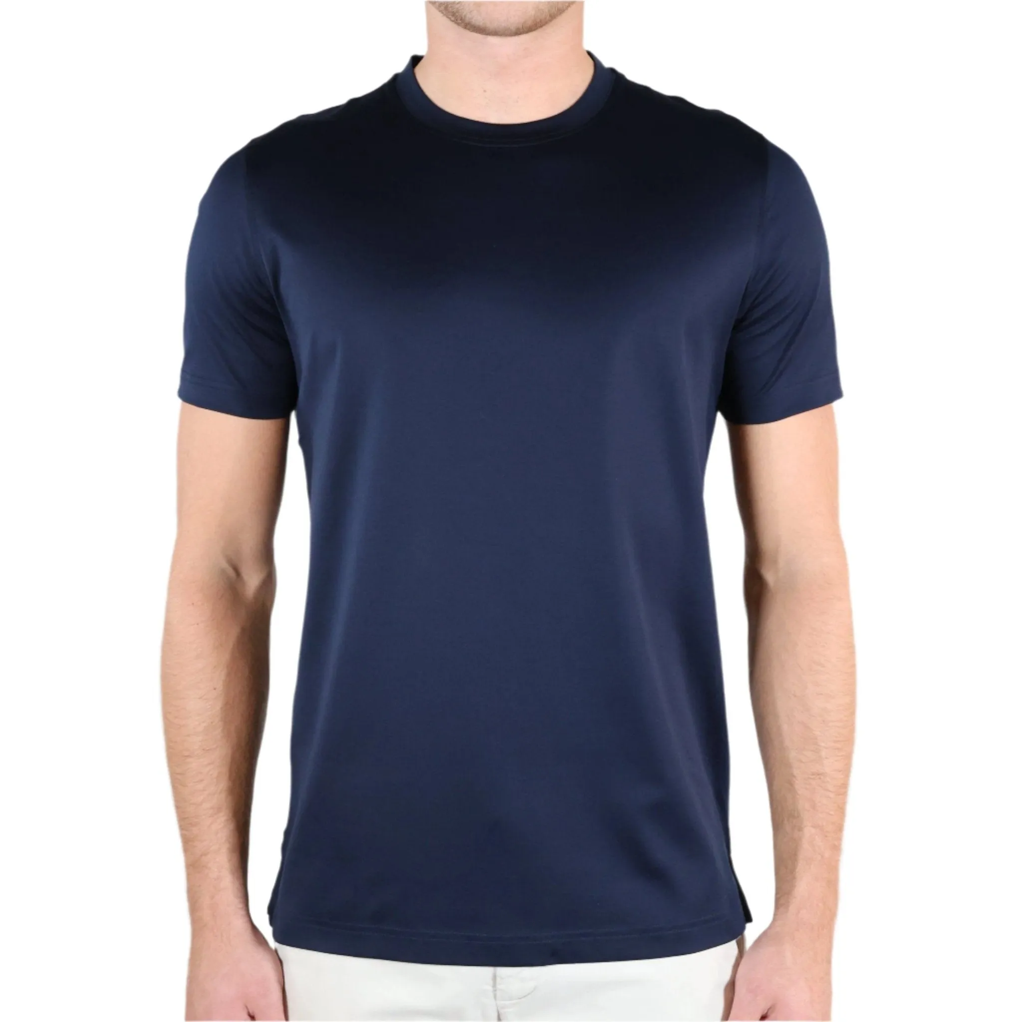 Mercerized Cotton T-Shirt Navy
