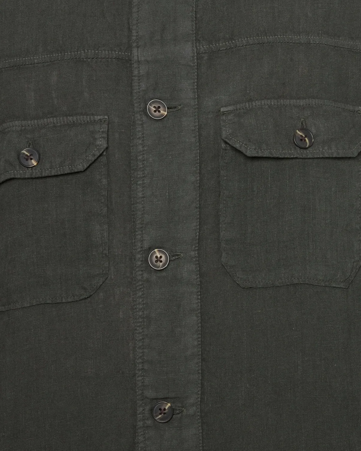 Micah linen overshirt 4115 - Black Ink