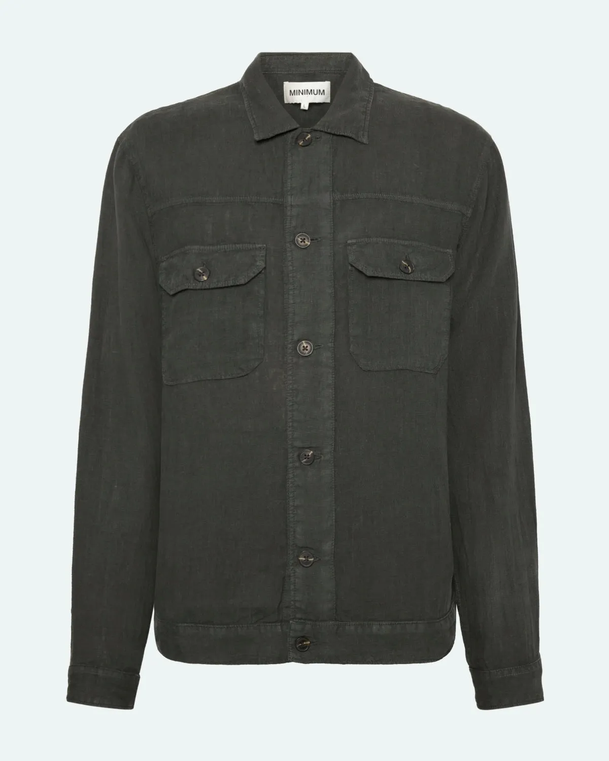 Micah linen overshirt 4115 - Black Ink