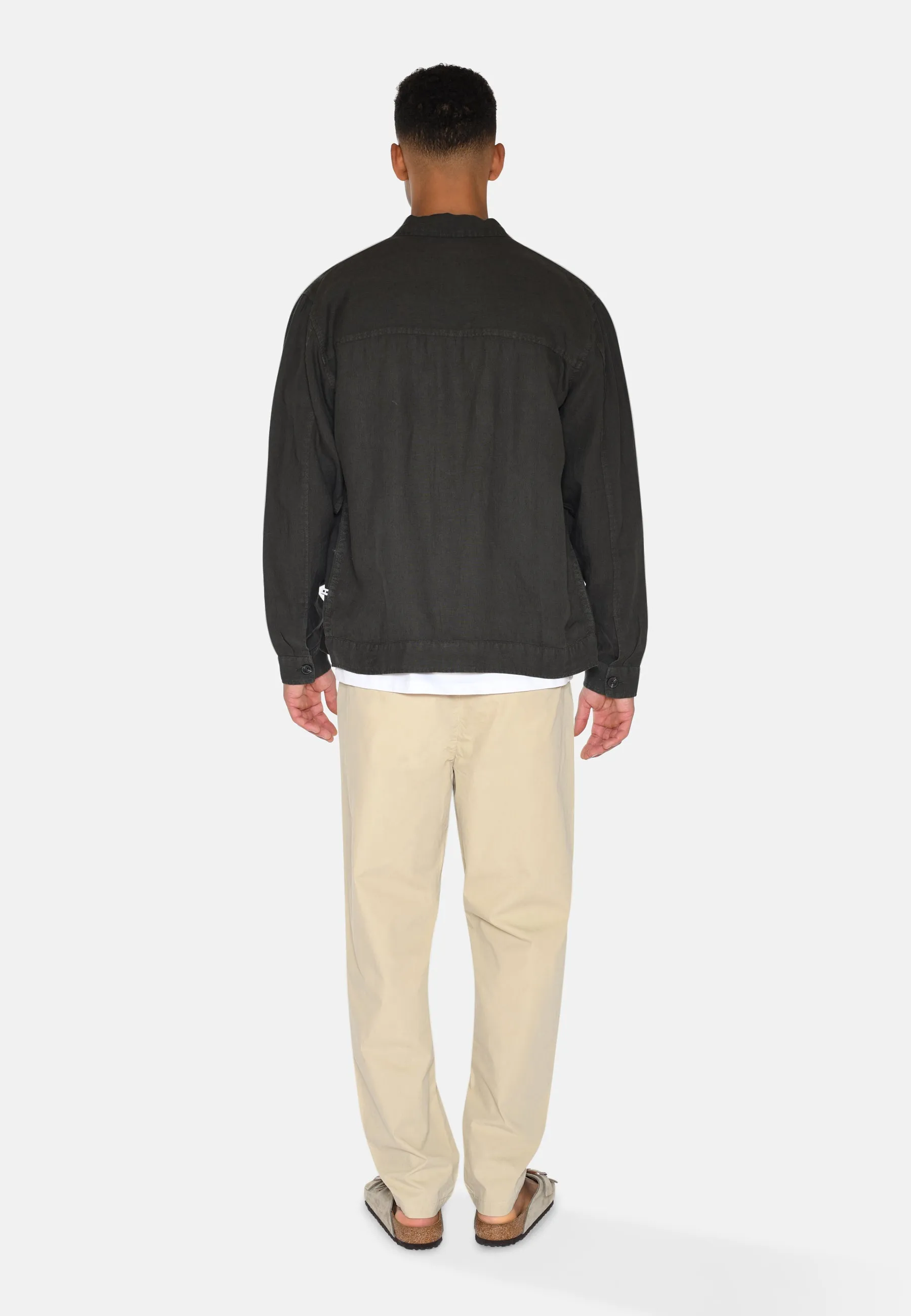 Micah linen overshirt 4115 - Black Ink