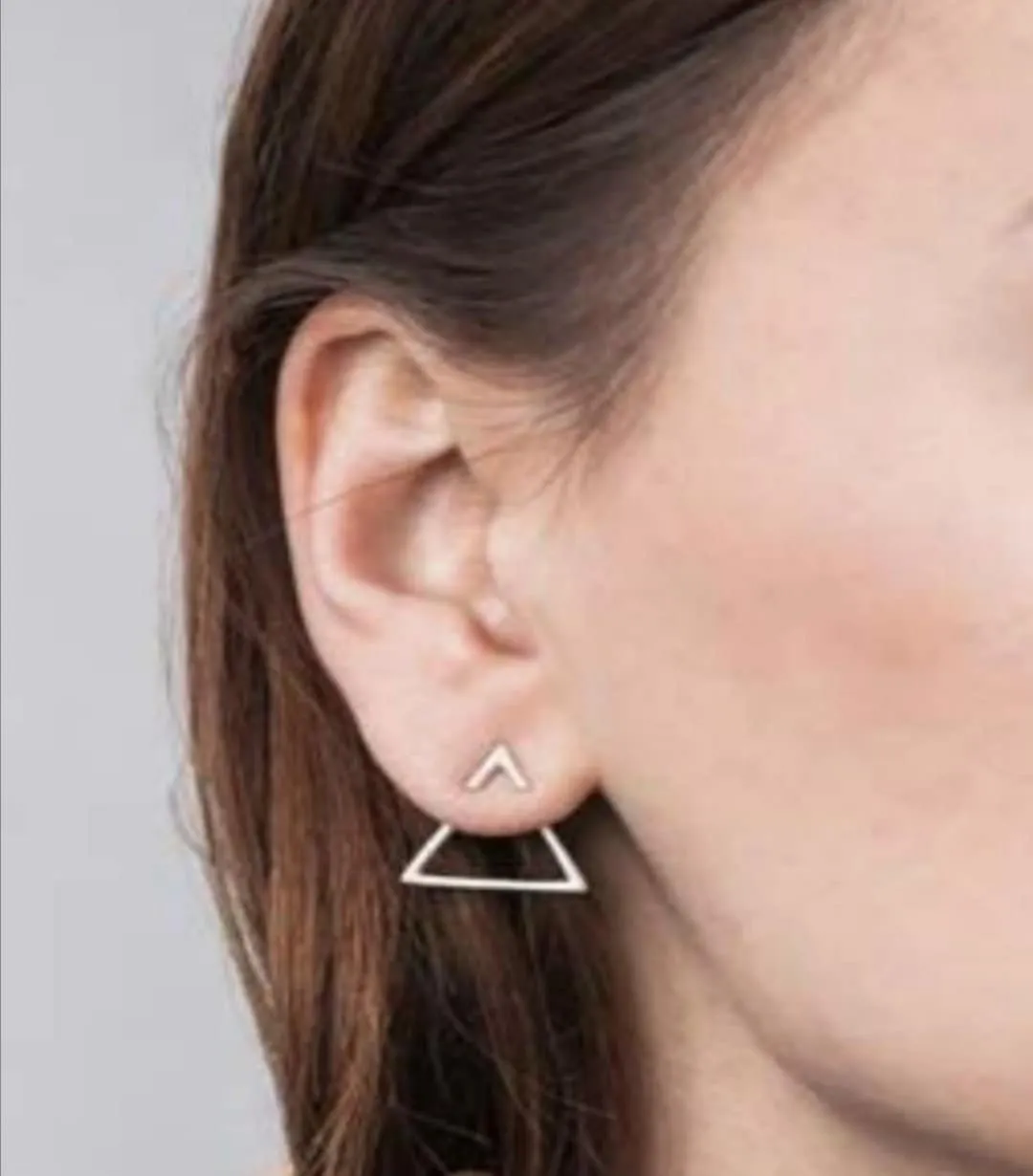 Modern 2 in 1 Earring, geometric jacket post earrings, Artsy gift for her
