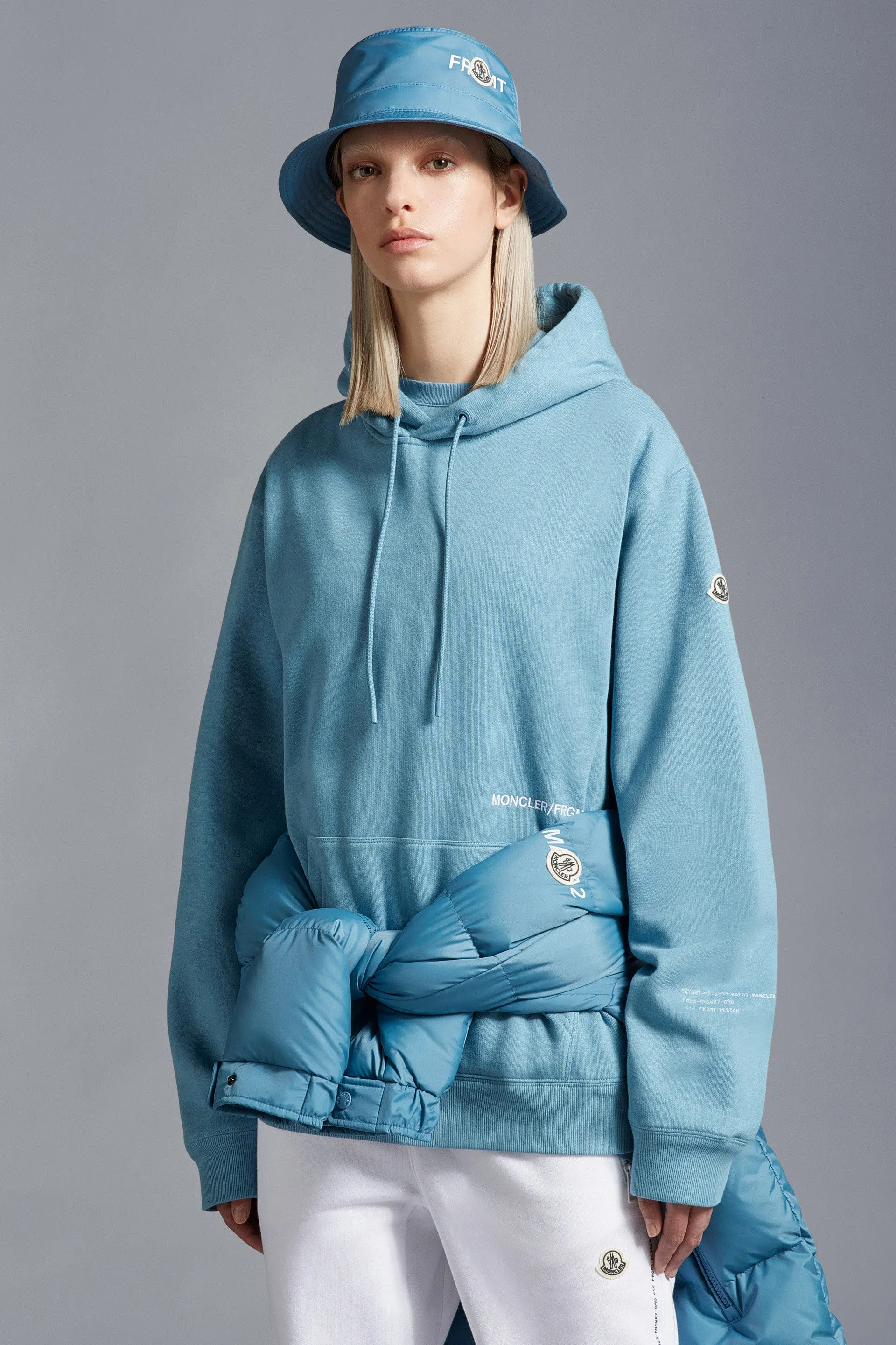 MONCLER GENIUS X 7 MONCLER FRGMT HIROSHI FUJIWARA Fleece Hoodie Blue