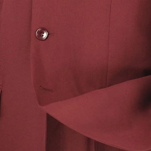 Mont Blanc Collection - Regular Fit Suit 3 Button 2 Piece in Burgundy