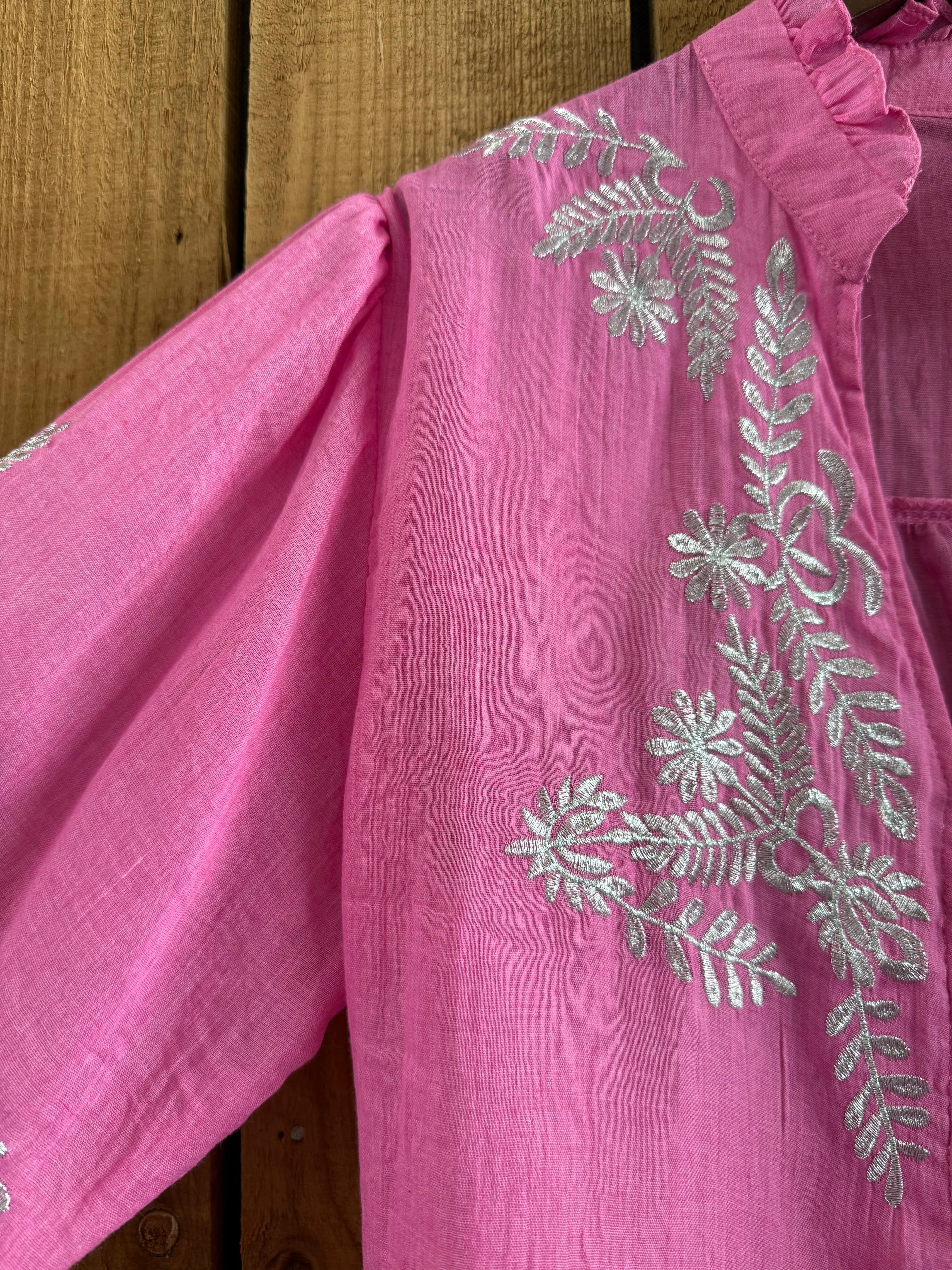 Neomie Embroidered Blouse Pink