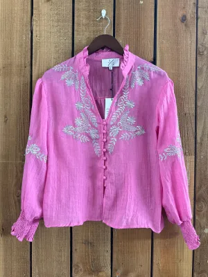 Neomie Embroidered Blouse Pink