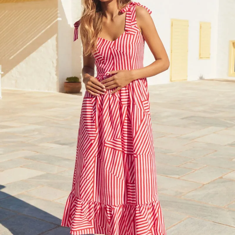 New Spring/Summer Printed Tie-Strap Dress