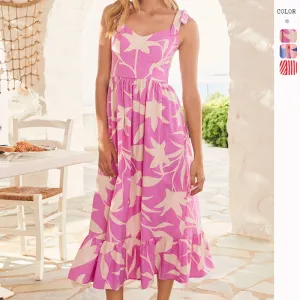New Spring/Summer Printed Tie-Strap Dress