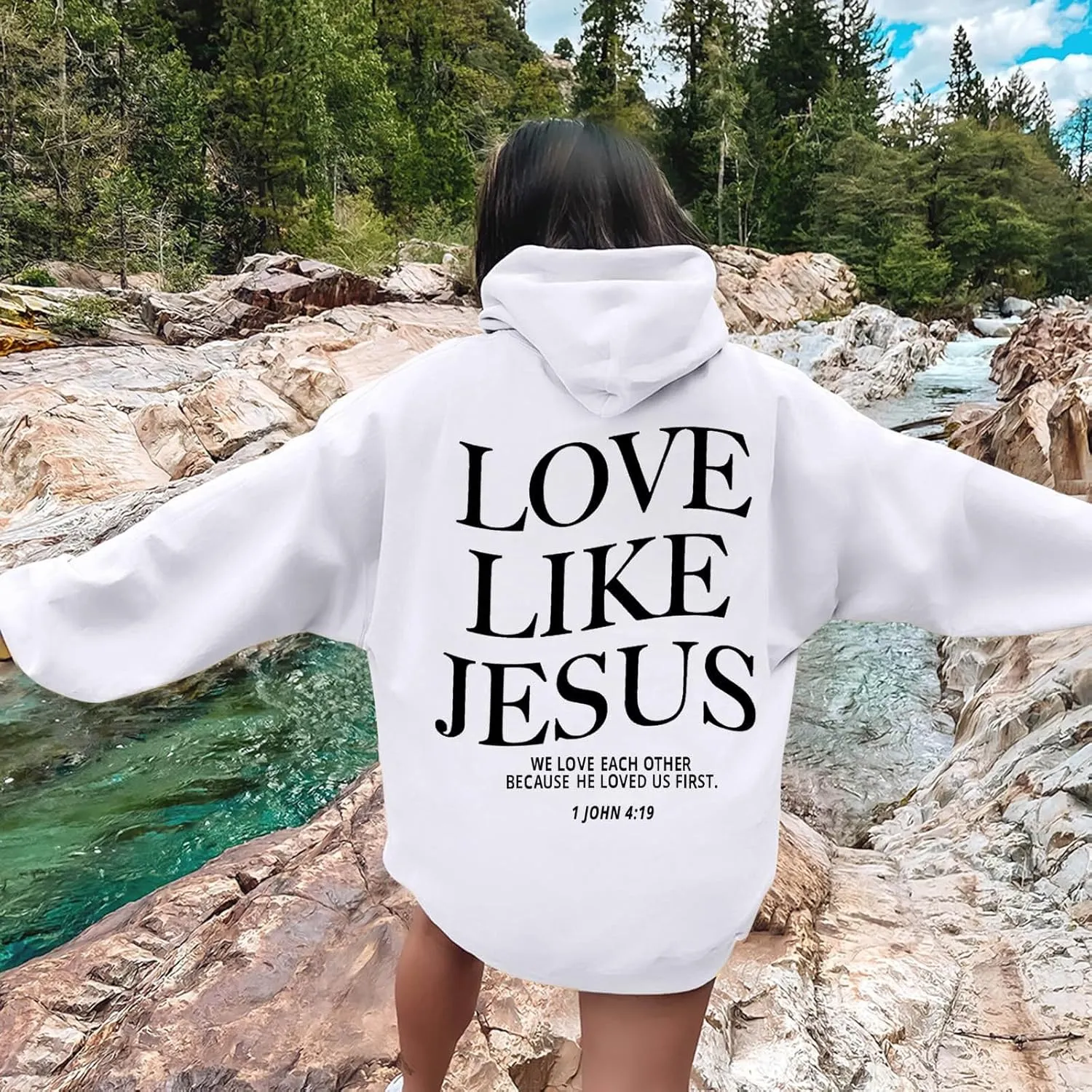 Oversized Hoodies for Women Loose Fit Letter Graphic Sweatshirts 2024 Fall Pullover Sweaters Teen Girls Preppy Top