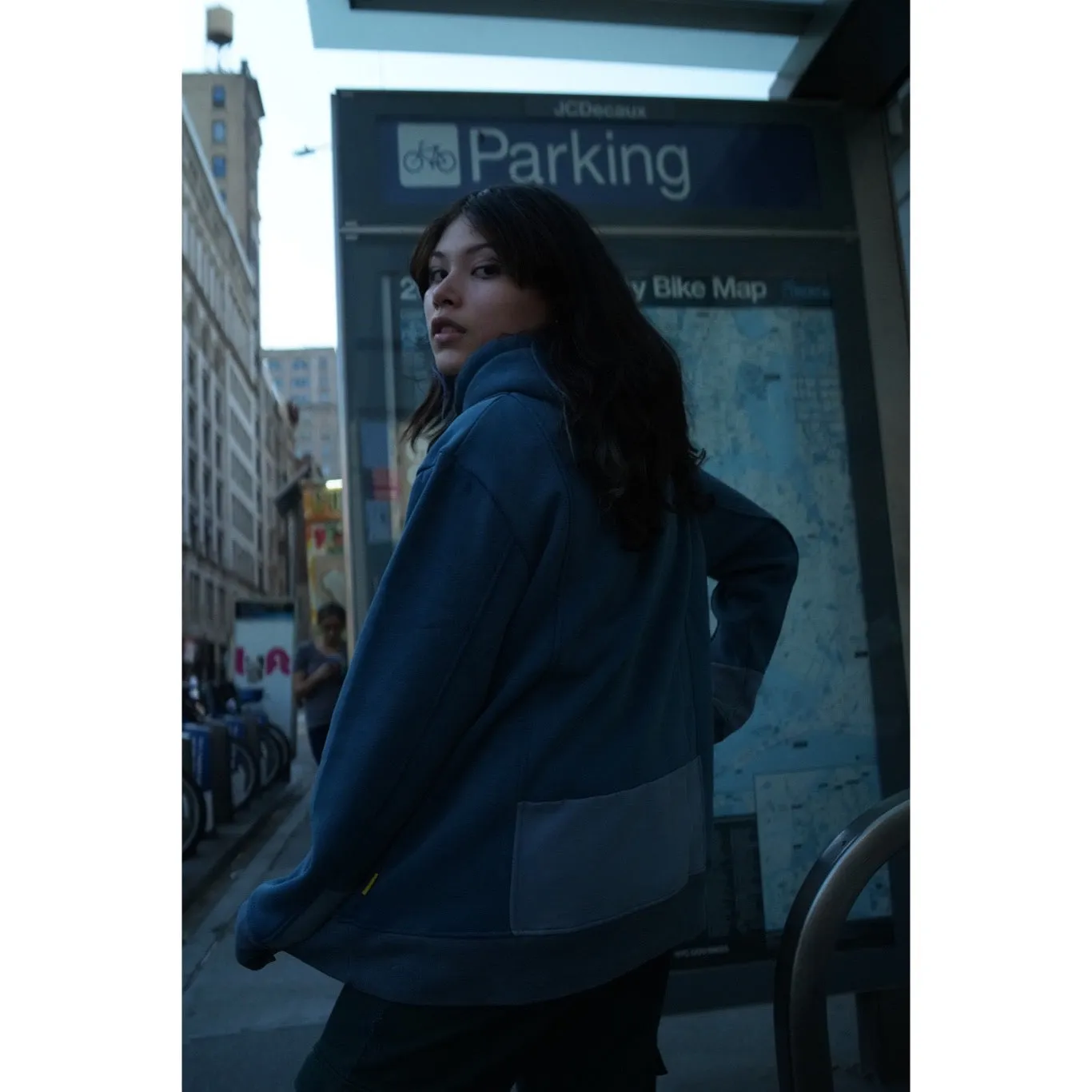 Paneled Hoodie - Blue Haze