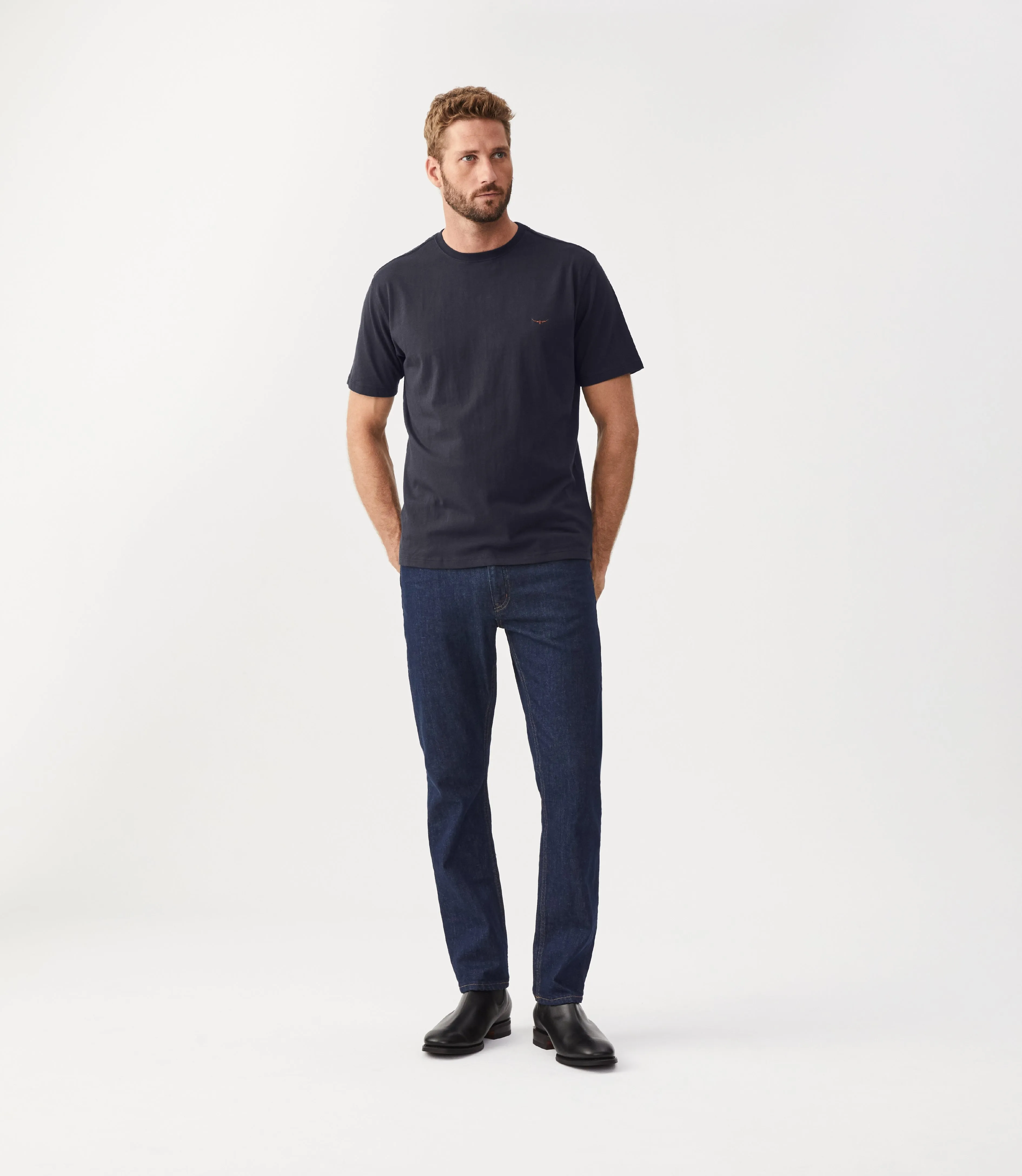 Parson T-Shirt - Navy/Chestnut