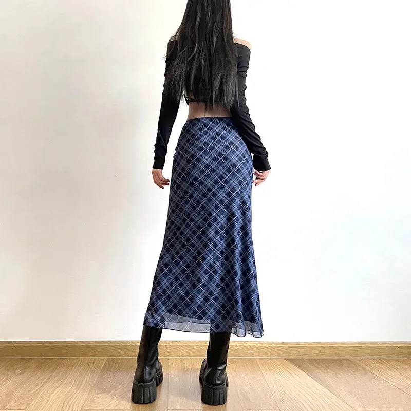 Plaid Print Wrap Pencil Skirt  Vintage Elegance with a Modern Twist