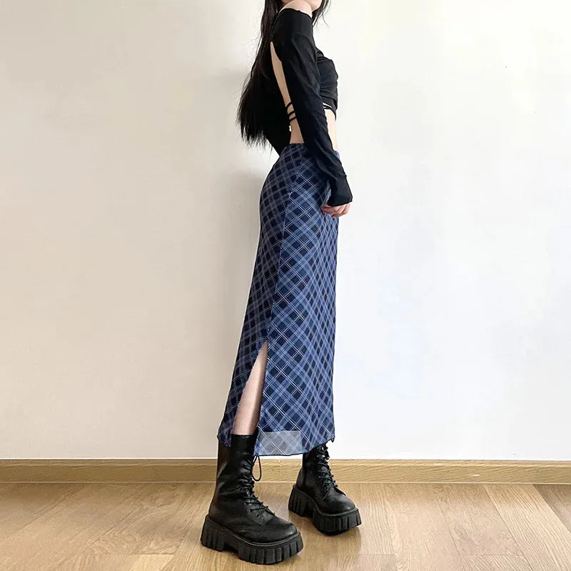 Plaid Print Wrap Pencil Skirt  Vintage Elegance with a Modern Twist