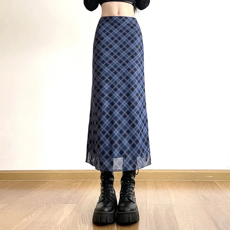 Plaid Print Wrap Pencil Skirt  Vintage Elegance with a Modern Twist