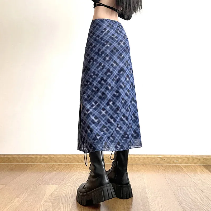 Plaid Print Wrap Pencil Skirt  Vintage Elegance with a Modern Twist