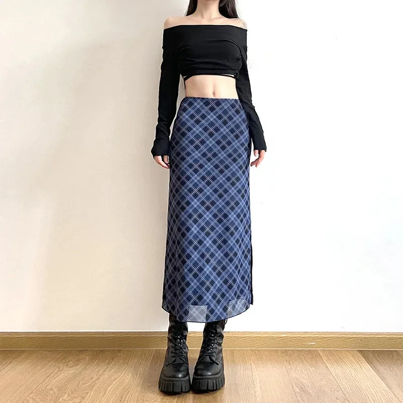 Plaid Print Wrap Pencil Skirt  Vintage Elegance with a Modern Twist
