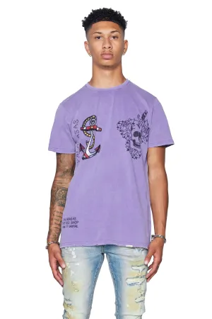 "ANCHOR TAT" VINTAGE PURPLE TEE