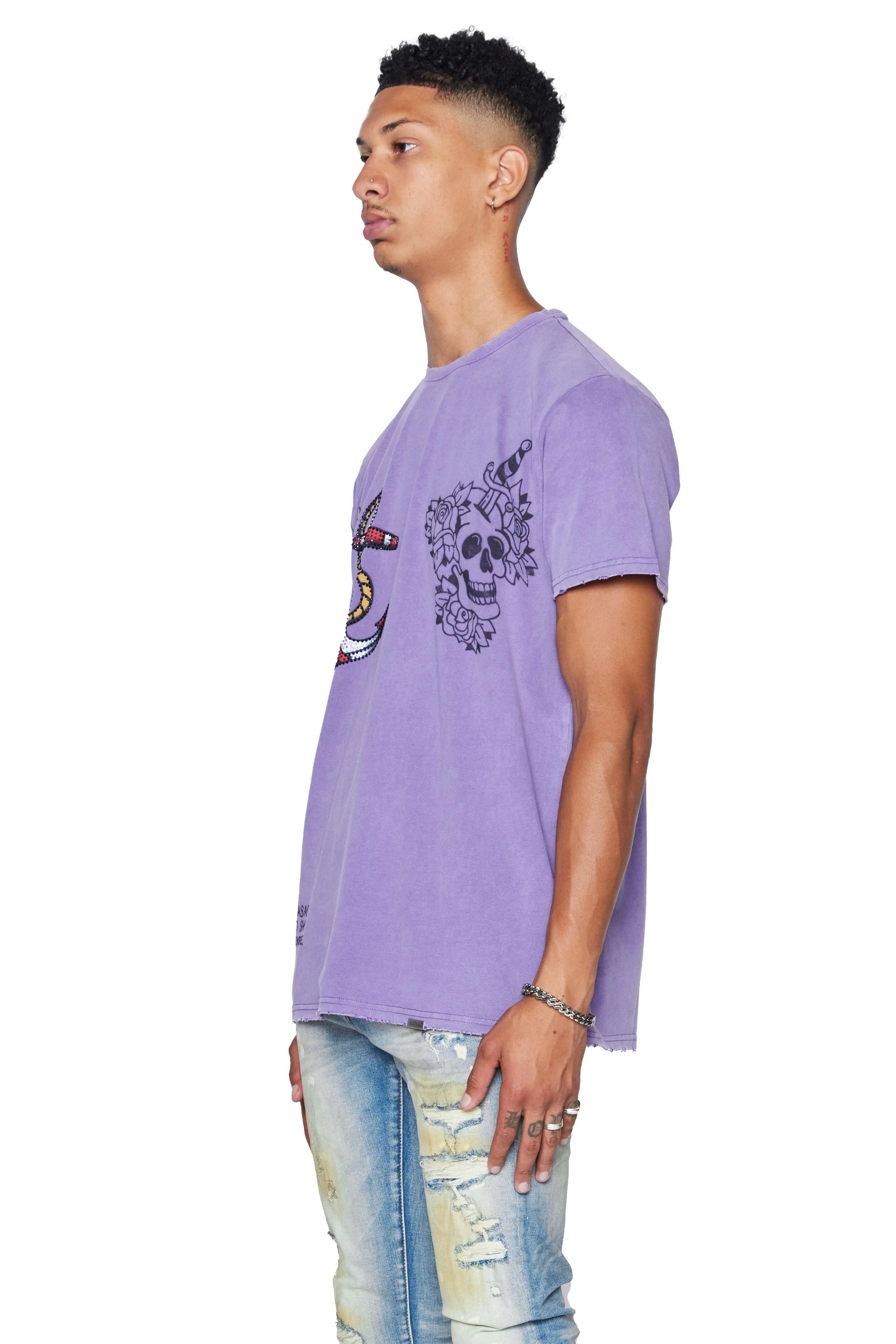 "ANCHOR TAT" VINTAGE PURPLE TEE