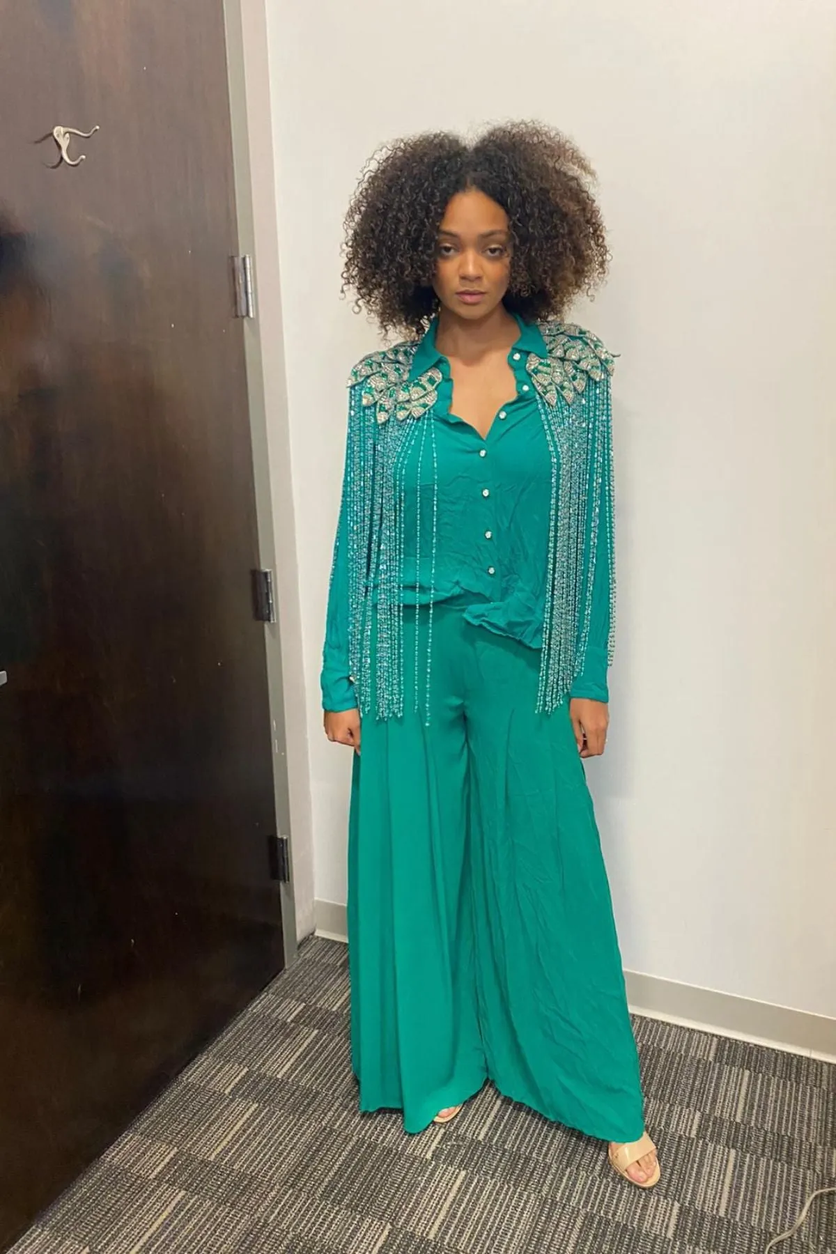 "Silvie" Parisian Emerald Green Pants