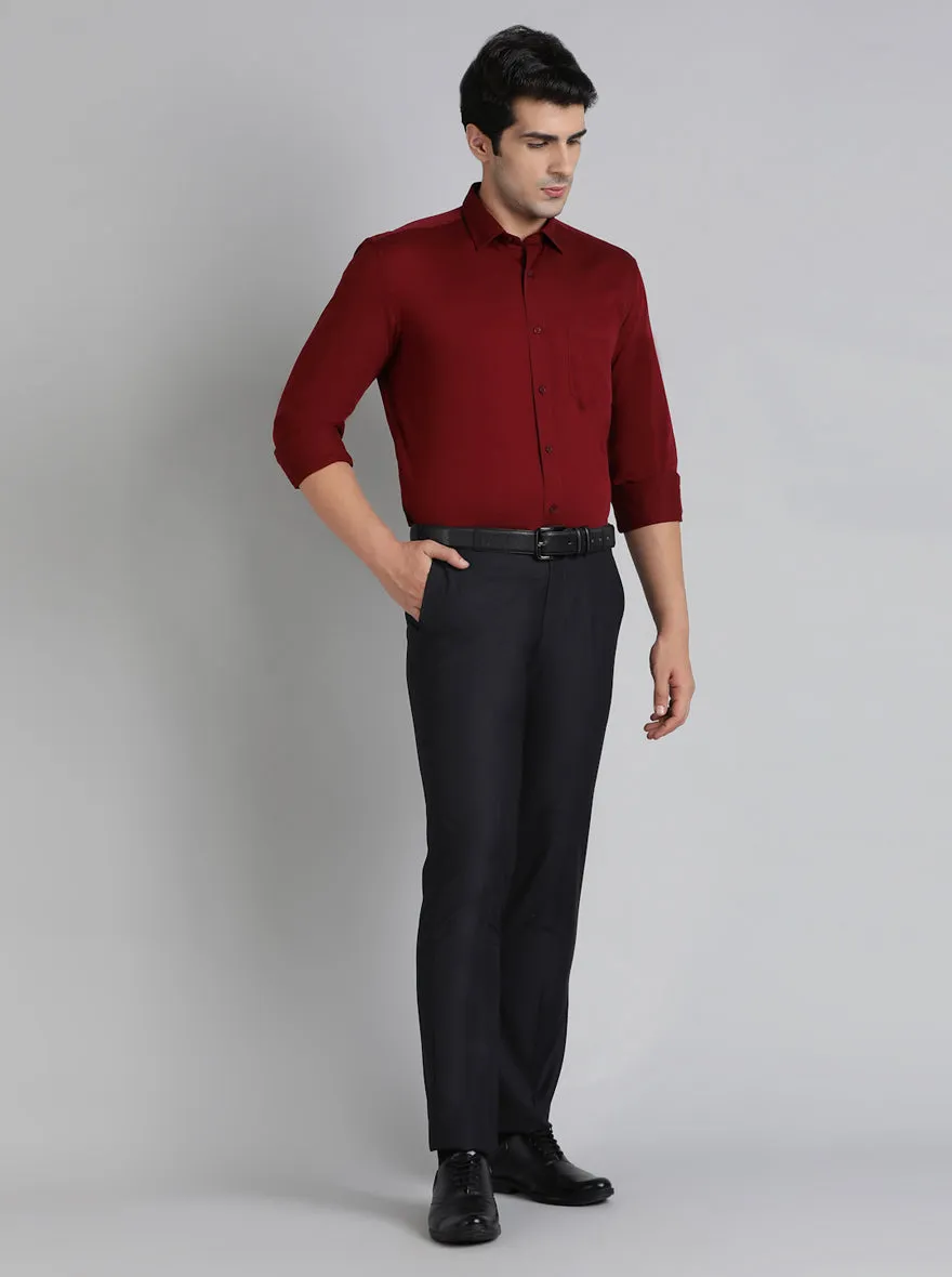Red Solid Tailored Fit Semi Casual Shirt | JadeBlue