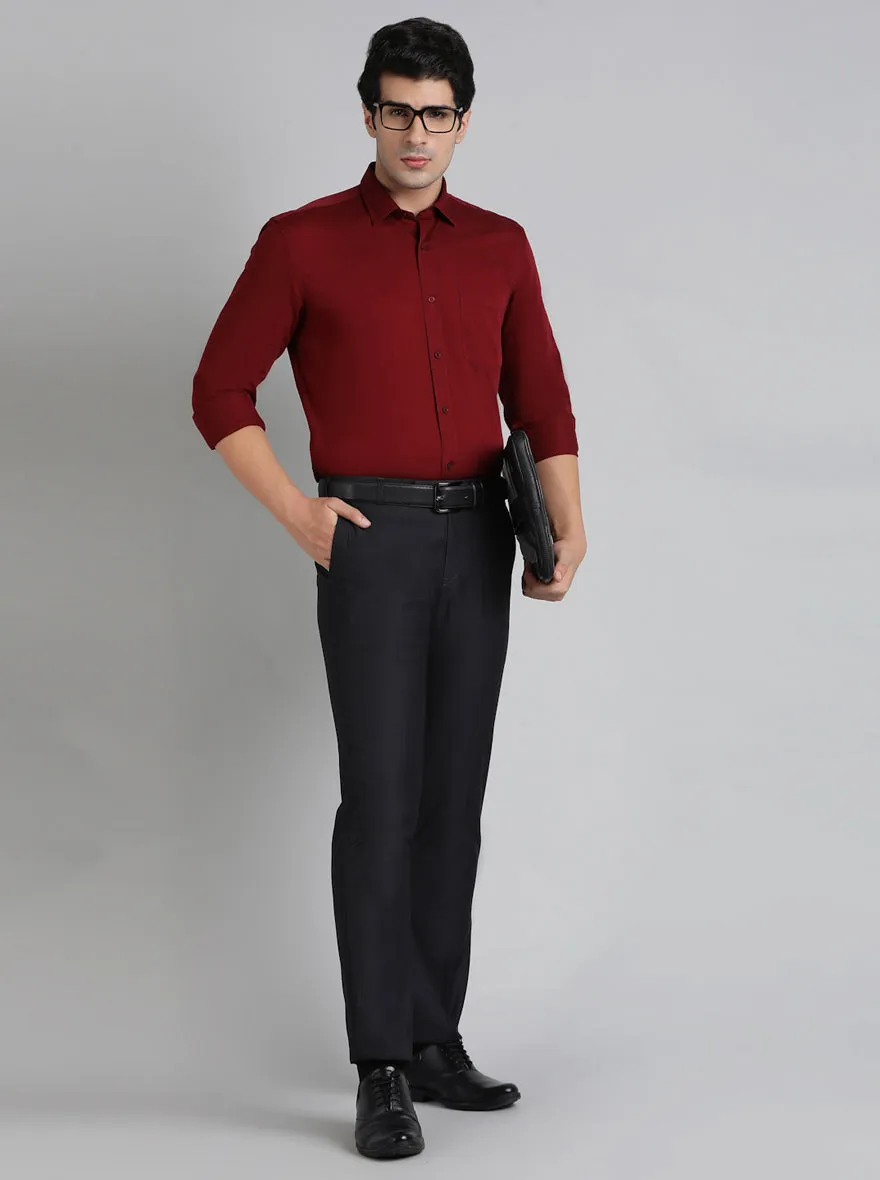 Red Solid Tailored Fit Semi Casual Shirt | JadeBlue