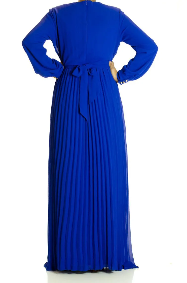 Royal French Pleats Maxi Dress