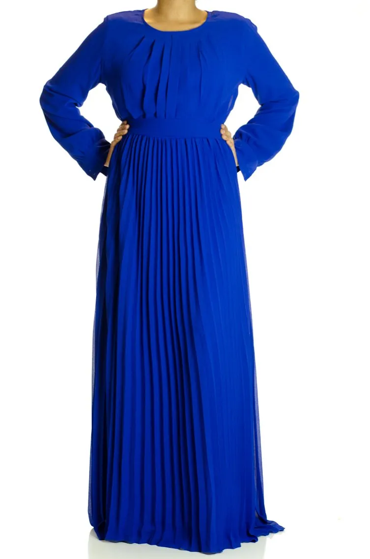 Royal French Pleats Maxi Dress