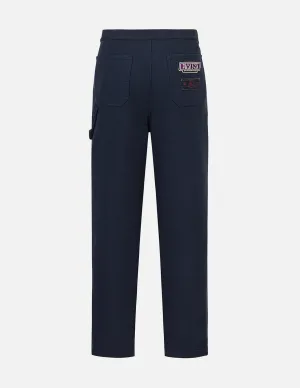 Slogan Appliqué Embroidery Straight Fit Worker Chino