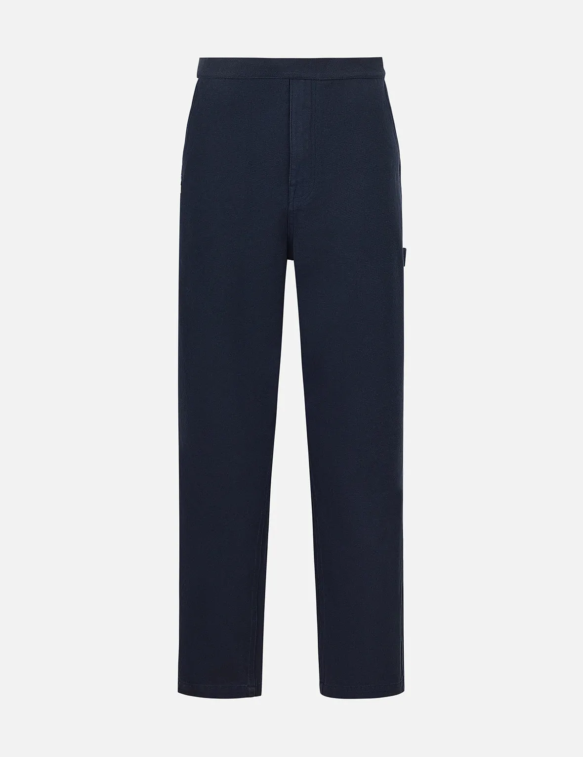 Slogan Appliqué Embroidery Straight Fit Worker Chino