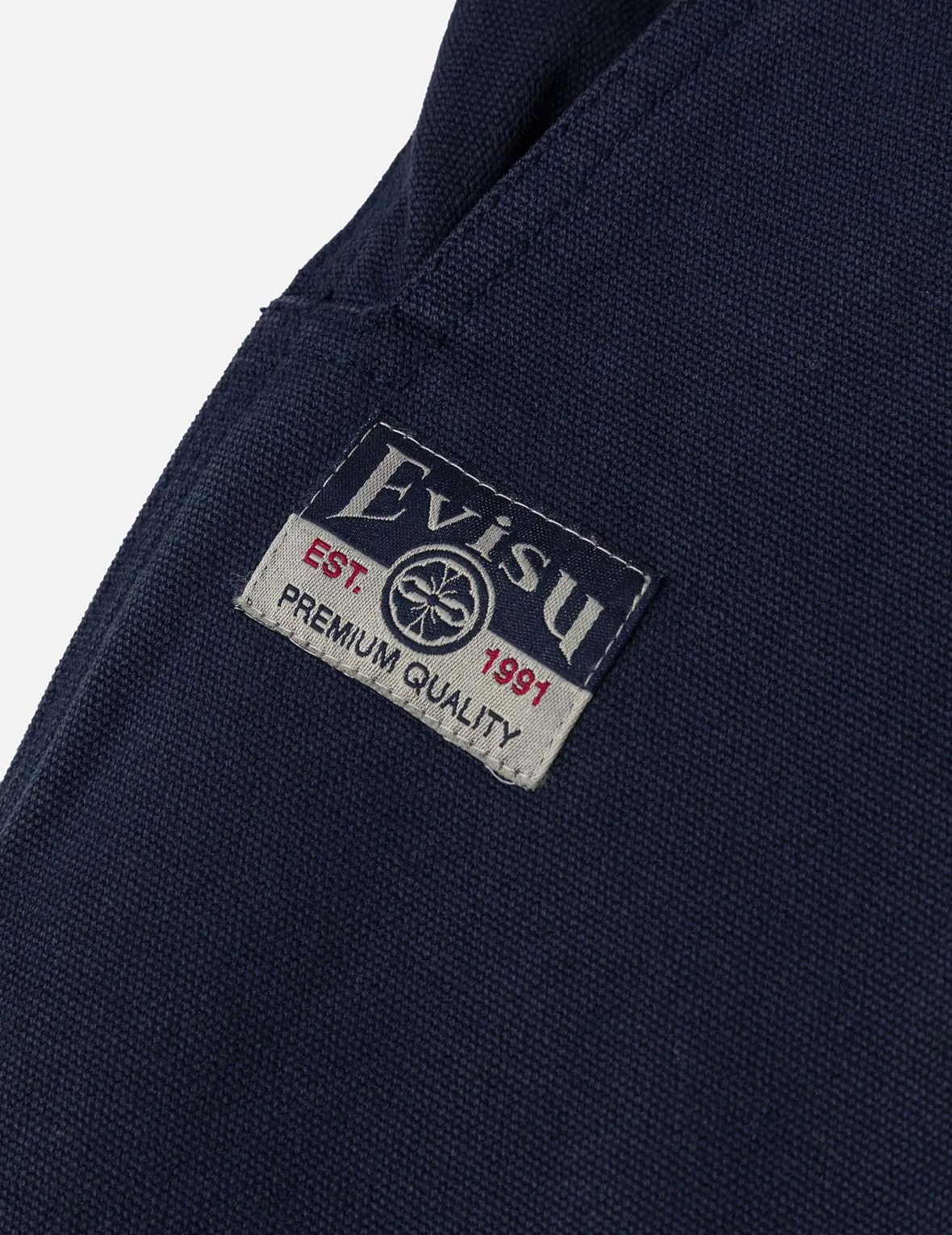 Slogan Appliqué Embroidery Straight Fit Worker Chino