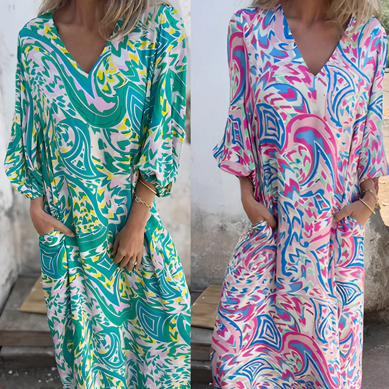 🎉Spring Hot Sale 49% OFF🥰Vibrant Bohemian Printed Maxi Dress✈️Free Shipping
