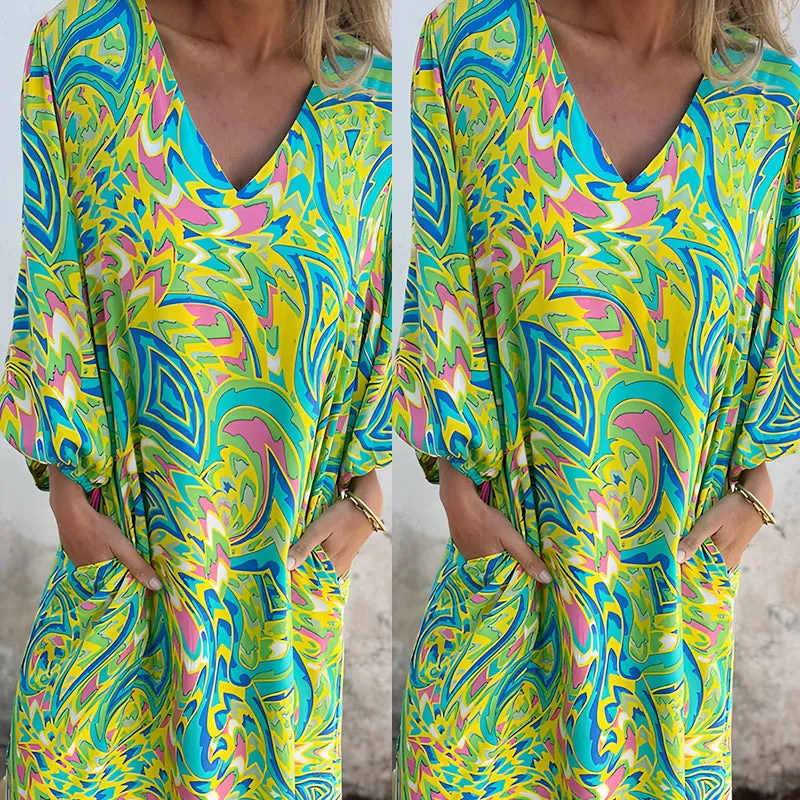 🎉Spring Hot Sale 49% OFF🥰Vibrant Bohemian Printed Maxi Dress✈️Free Shipping