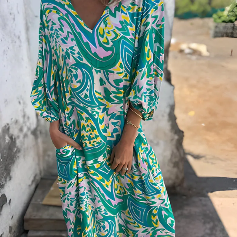 🎉Spring Hot Sale 49% OFF🥰Vibrant Bohemian Printed Maxi Dress✈️Free Shipping