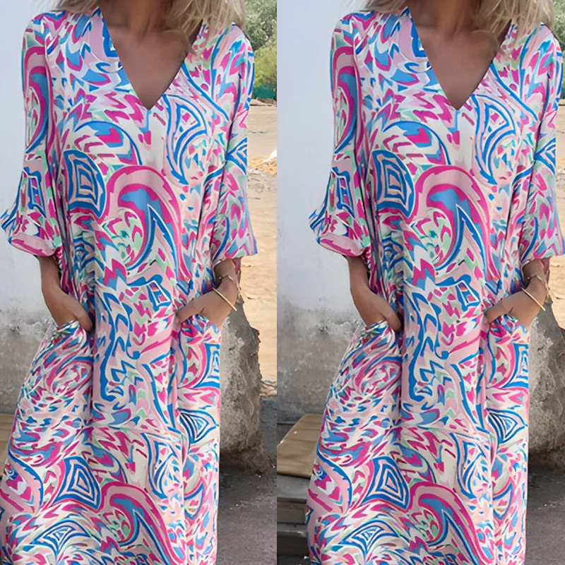 🎉Spring Hot Sale 49% OFF🥰Vibrant Bohemian Printed Maxi Dress✈️Free Shipping